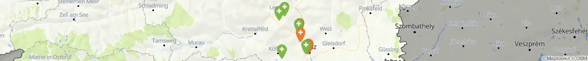 Kartenansicht für Apotheken-Notdienste in der Nähe von Übelbach (Graz-Umgebung, Steiermark)